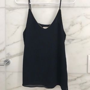 Navy Camisole with Gold Hem